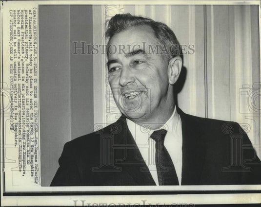 1967 Press Photo Senator McCarthy announces presidential candidacy - now21506