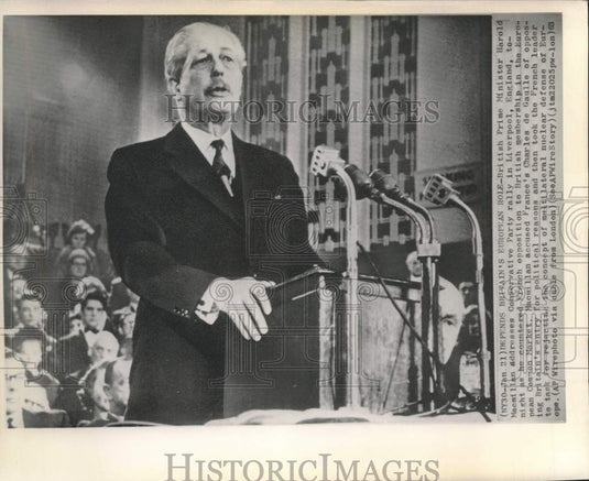 1963 Press Photo Britain's Macmillan addresses Conservative Party rally