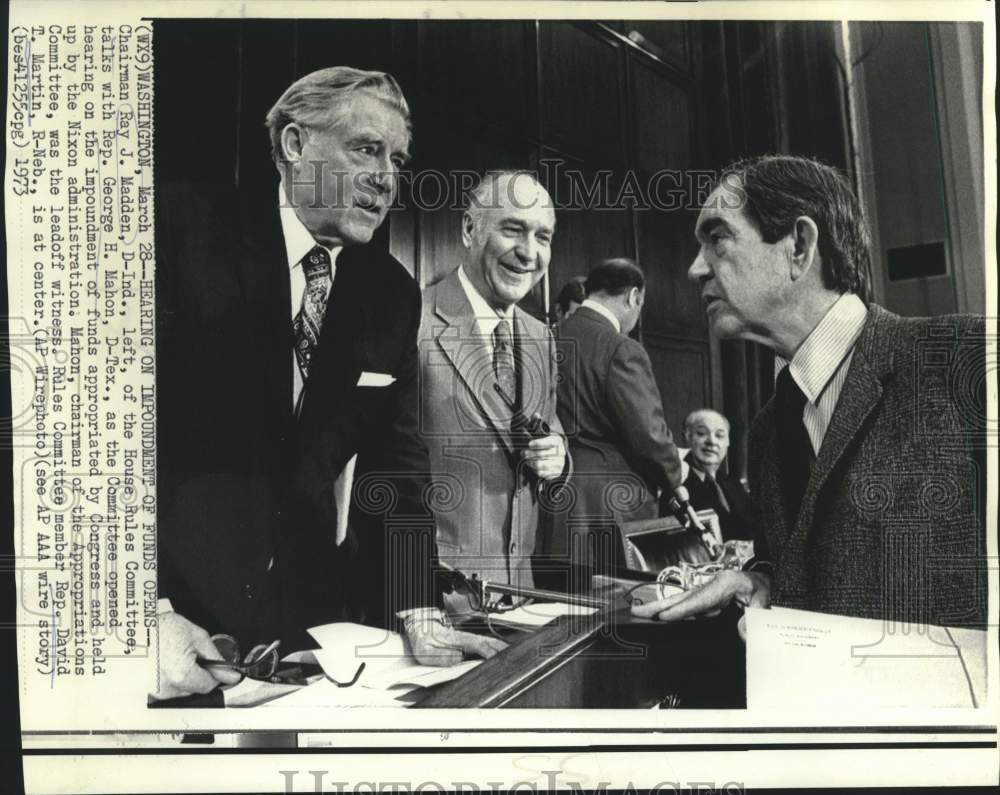 1973 Press Photo Chairman Ray Madden and others of House Rules Committee