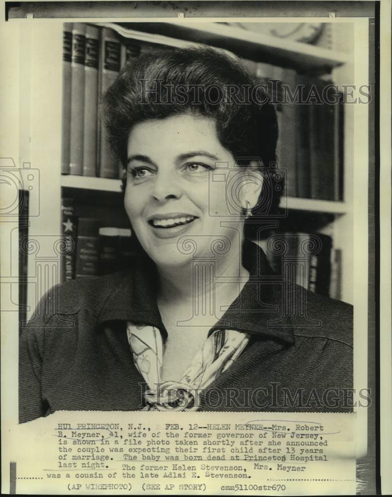 1969 Press Photo Mrs. Robert Meyner, wife of former New Jersey governor