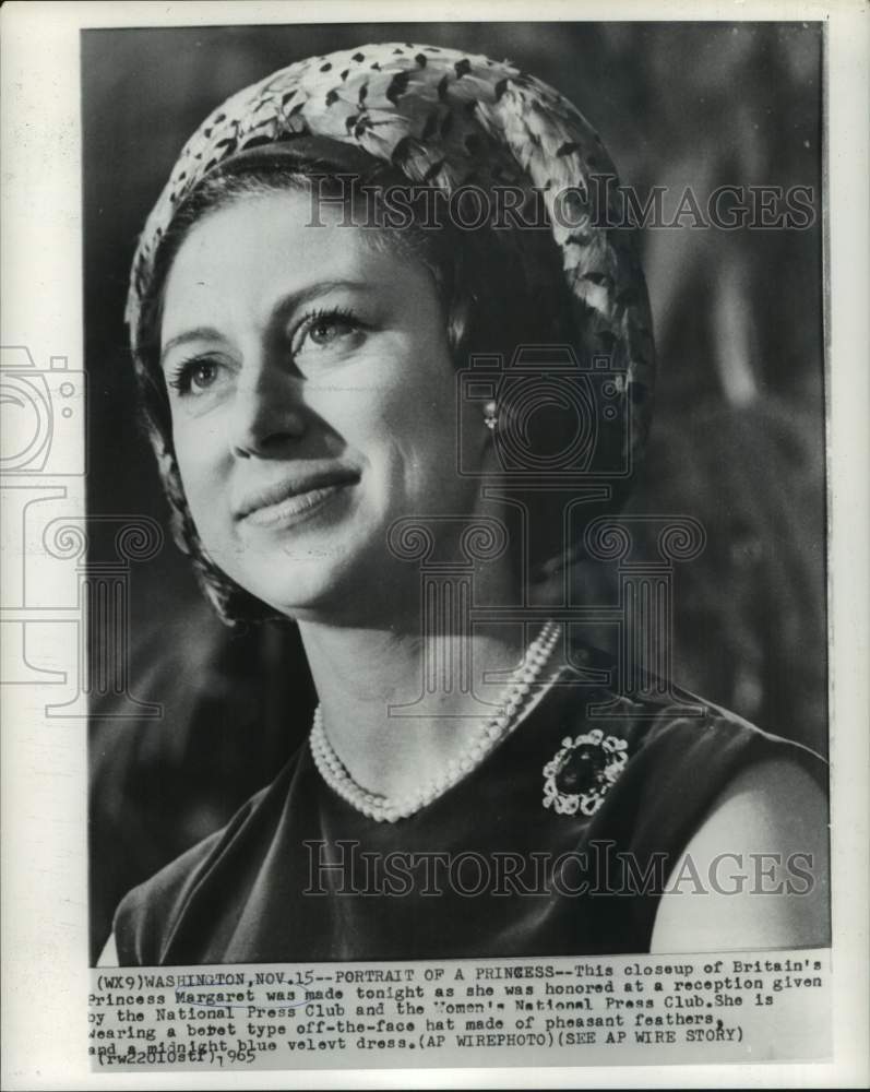 1965 Press Photo Princess Margaret honored at Washington's press club reception