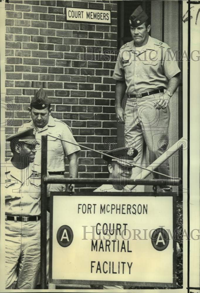 Load image into Gallery viewer, 1971 Press Photo Officers accepted as jurors of Captain Ernest Median trial
