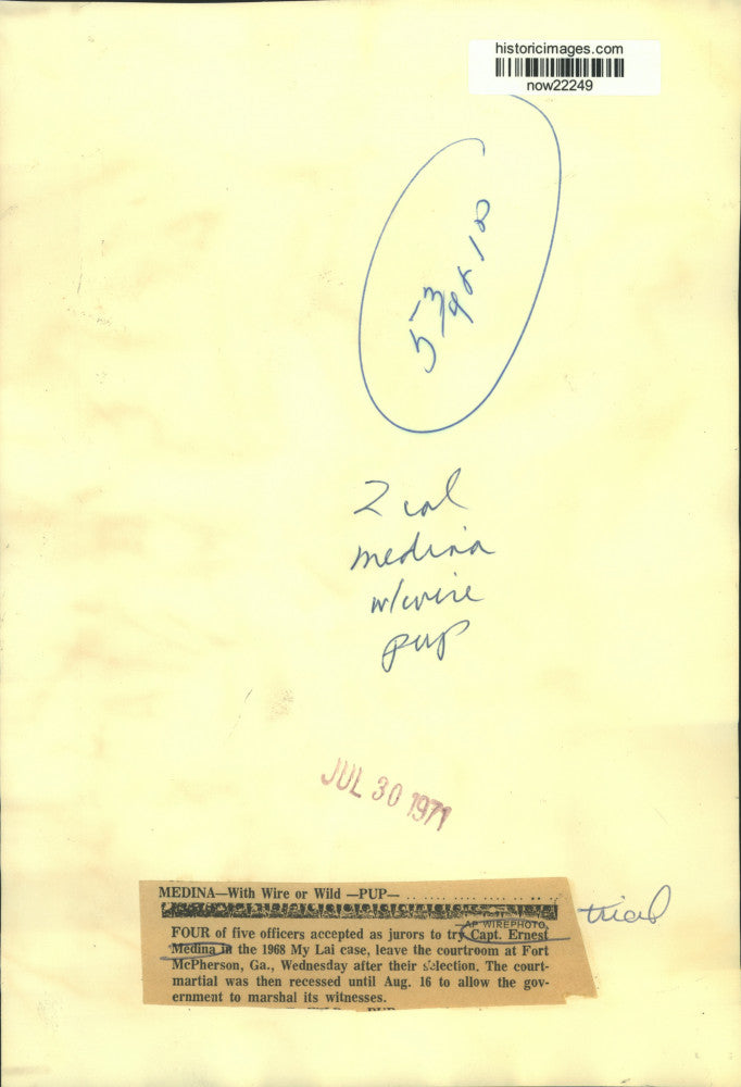 1971 Press Photo Officers accepted as jurors of Captain Ernest Median trial