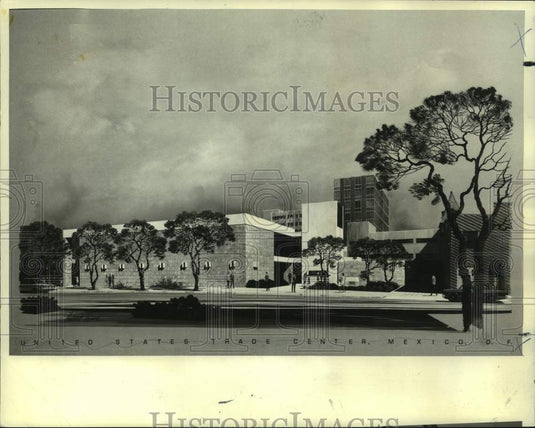 1970 Press Photo Artist's Drawing of US Trade Center in Mexico City, Mexico