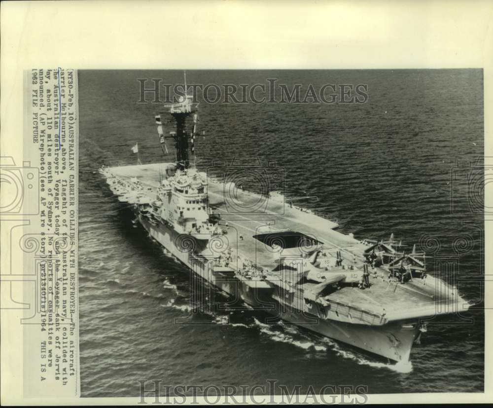 1962 Press Photo Australian navy flagship the Melbourne - now22944