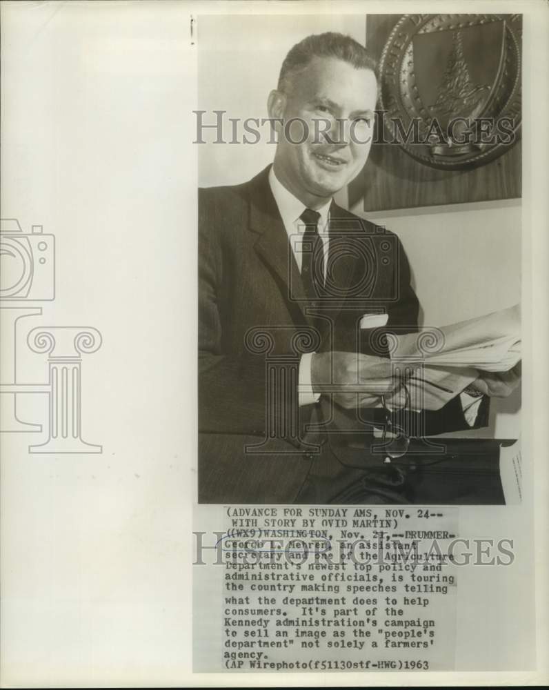 1963 Press Photo George Mehren, Assistant Secretary to Agriculture Department