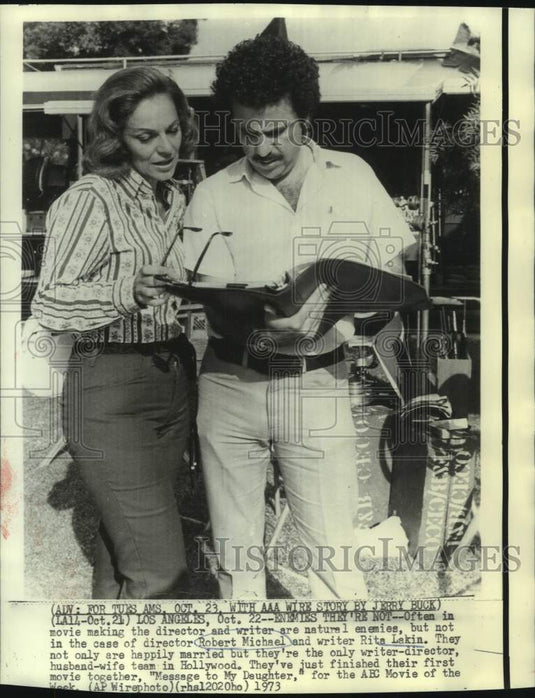 1973 Press Photo Writer-Director, husband-wife team, Robert Michael and Lakin