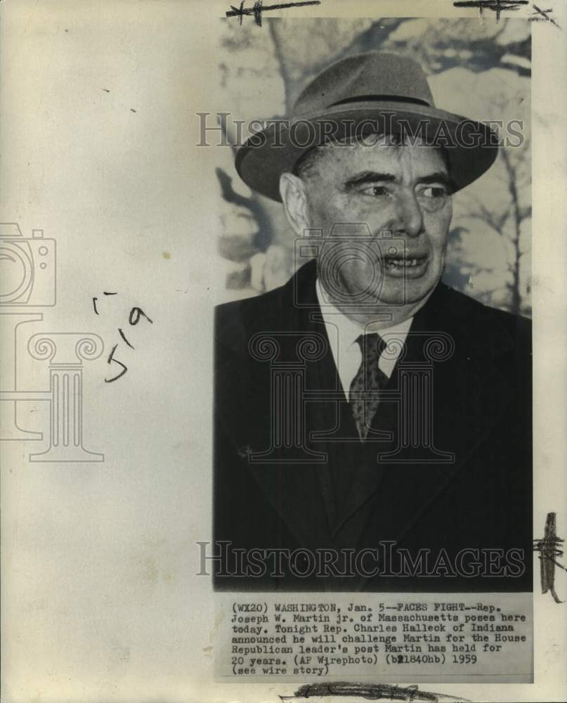 1959 Press Photo Representative Joseph Martin of Massachusetts in Washington