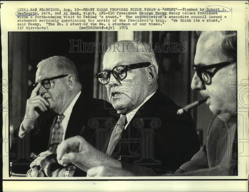1971 Press Photo AFL-CIO President George Meany and others in San Francisco, CA