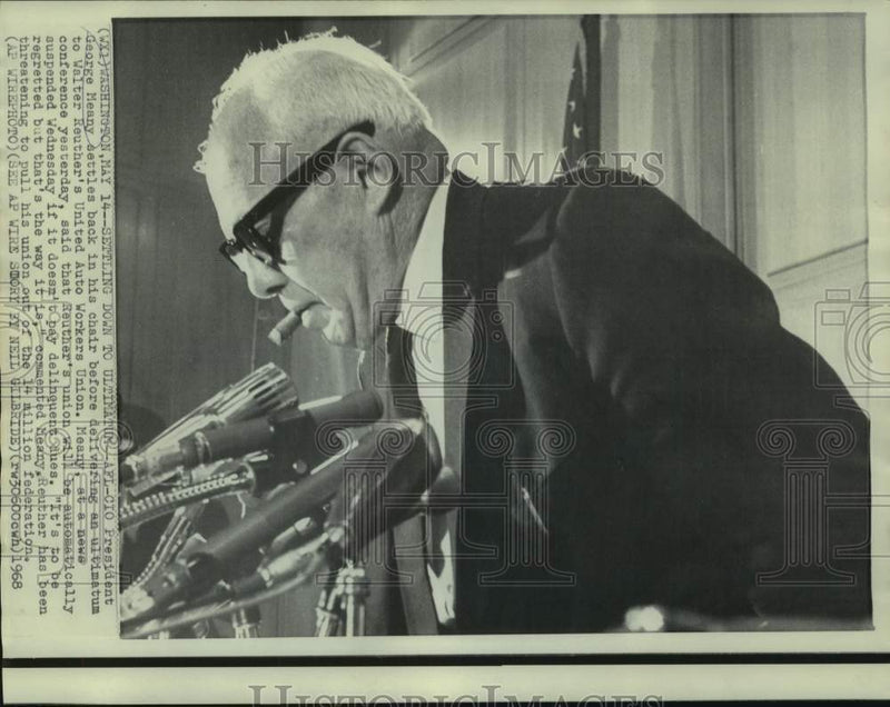 Load image into Gallery viewer, 1968 Press Photo AFL-CIO President George Meany at Washington news conference
