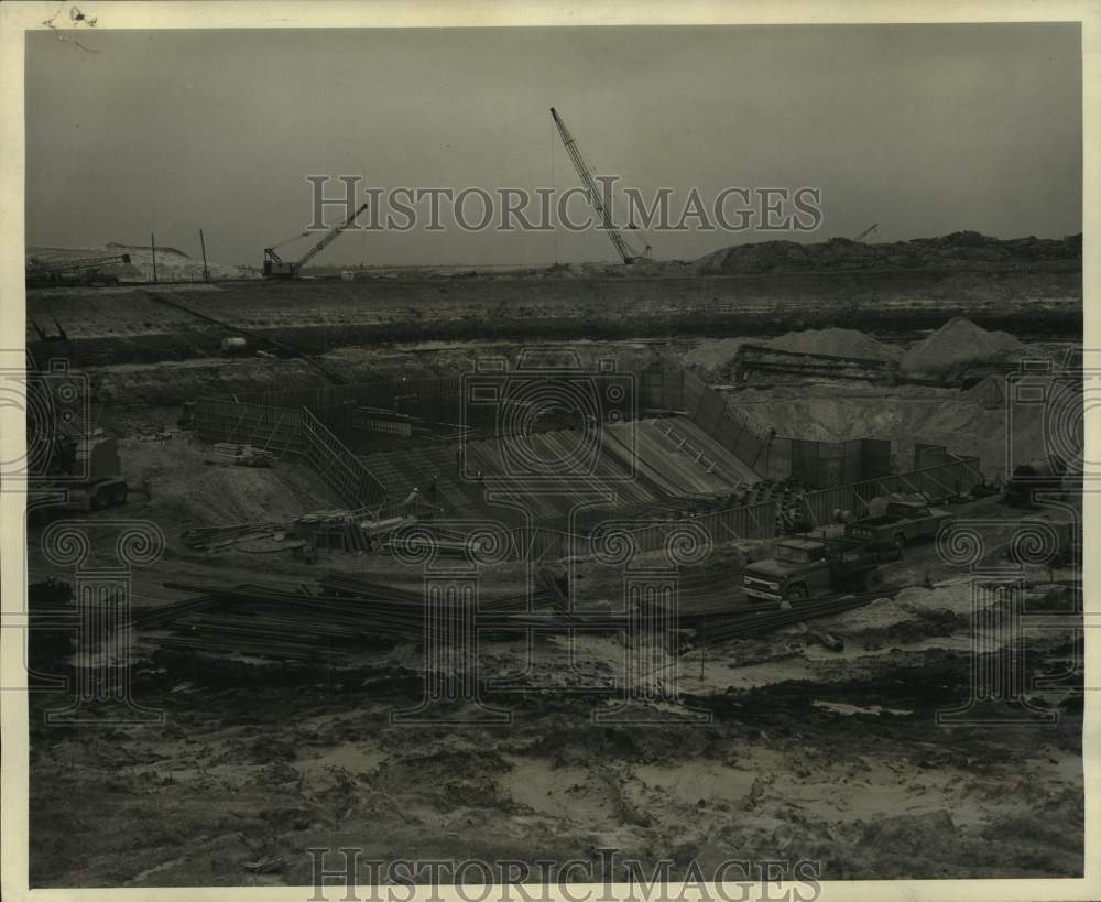 1964 Press Photo Concrete substructure forms of S-II stands at NASA&#39;s MTO