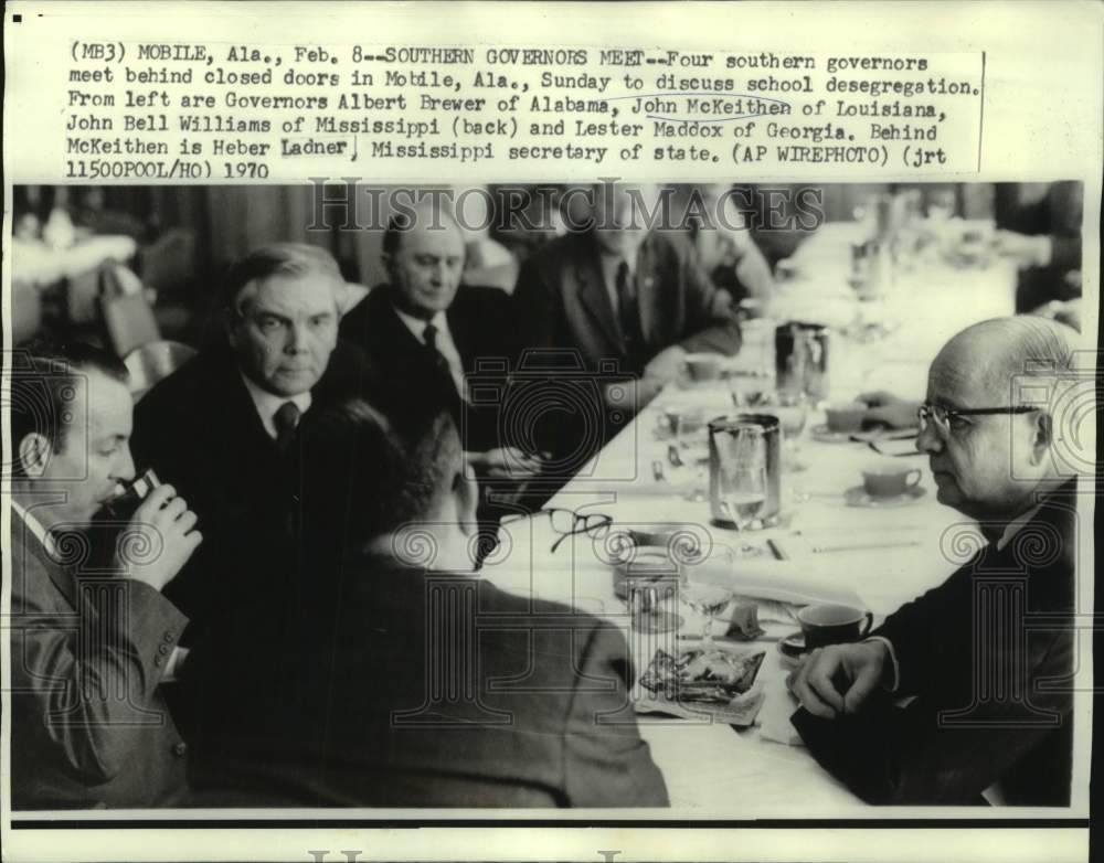 1970 Press Photo Governor McKeithen and other southern governors in Mobile, AL