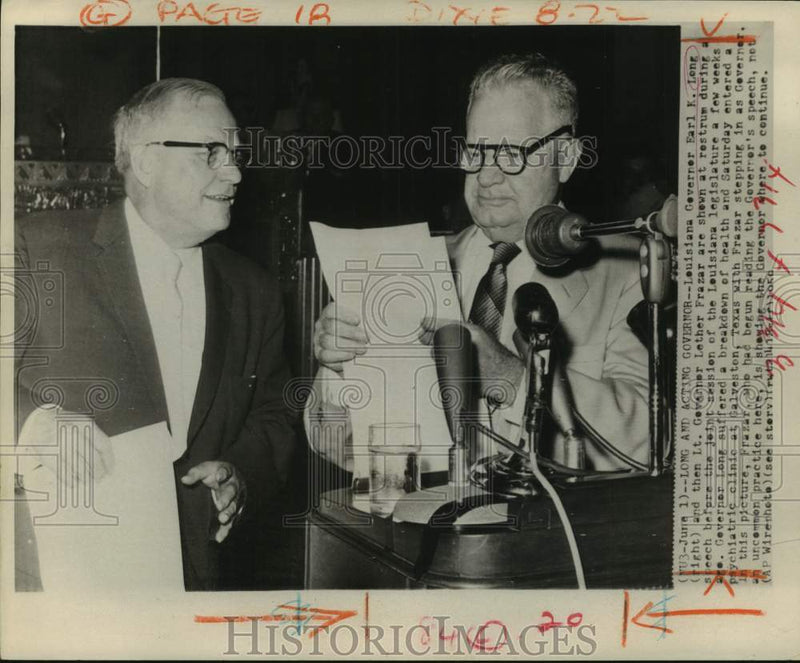 Load image into Gallery viewer, 1959 Press Photo Louisiana Governor Long and Lt. Governor Frazar at legislature

