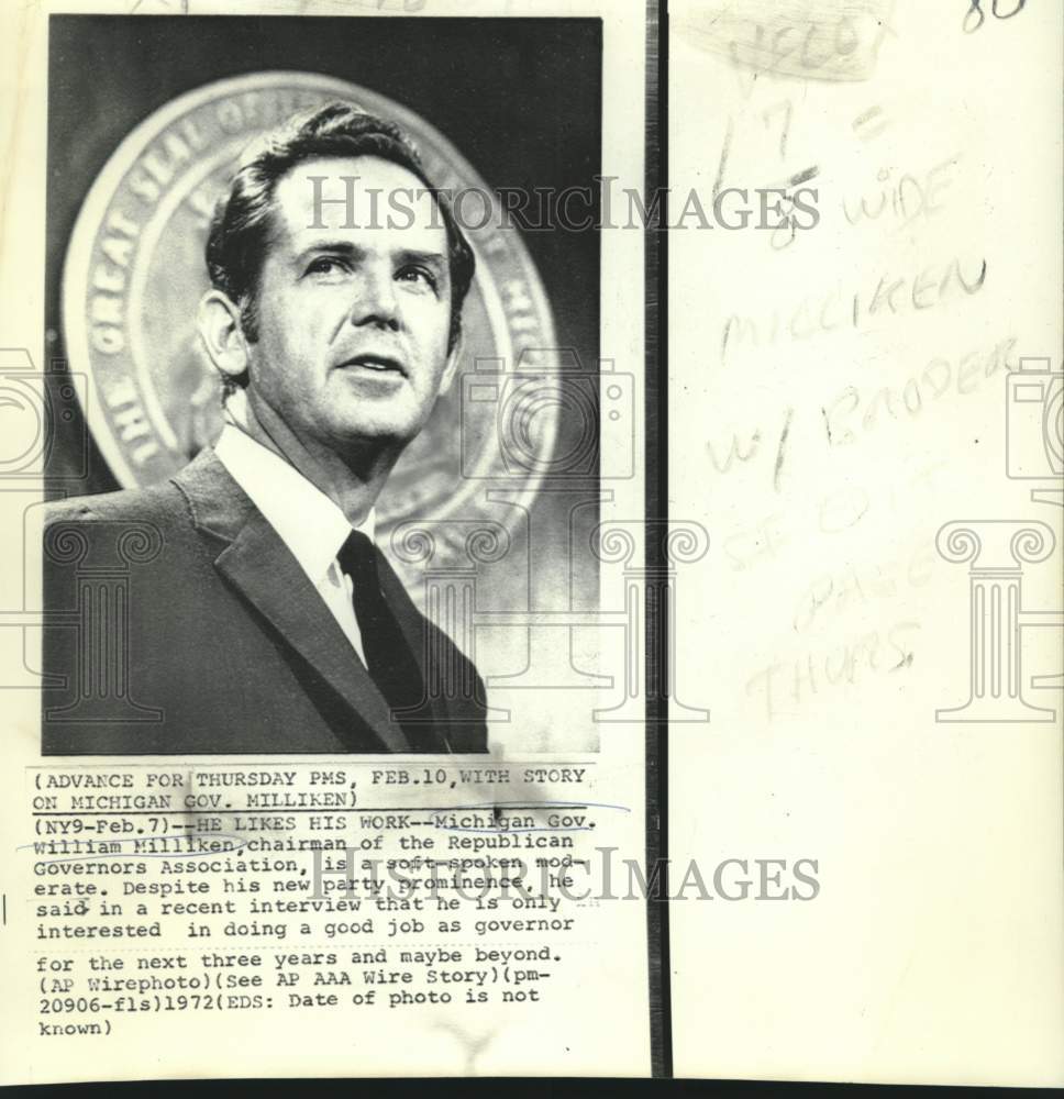 1972 Press Photo Republican Governors chairman Michigan Governor Milliken