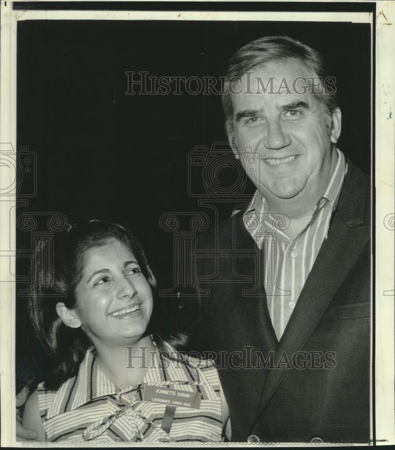 Load image into Gallery viewer, 1971 Press Photo Ed McMahon and Mary Jeannette Karam at Junior Miss Pageant
