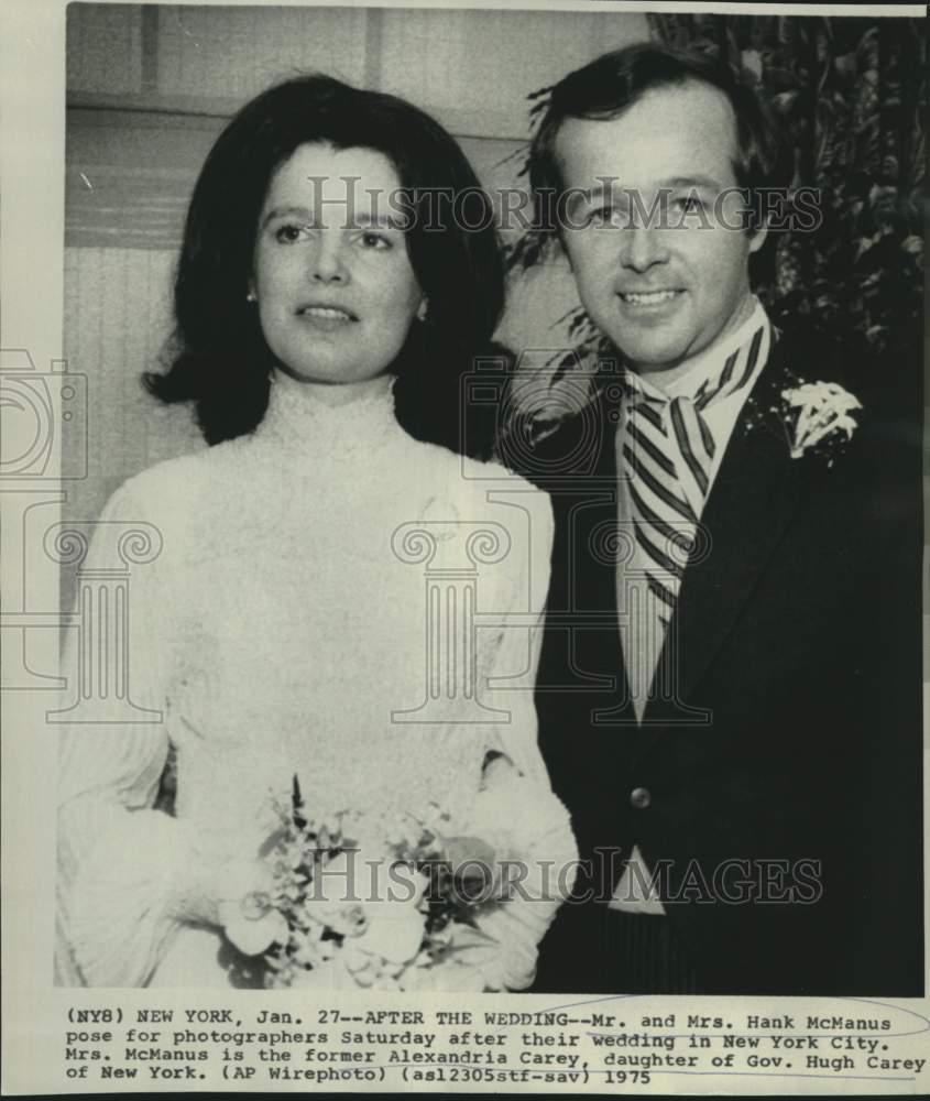 1975 Press Photo Governor Carey's daughter Alexandria and husband Hank McManus