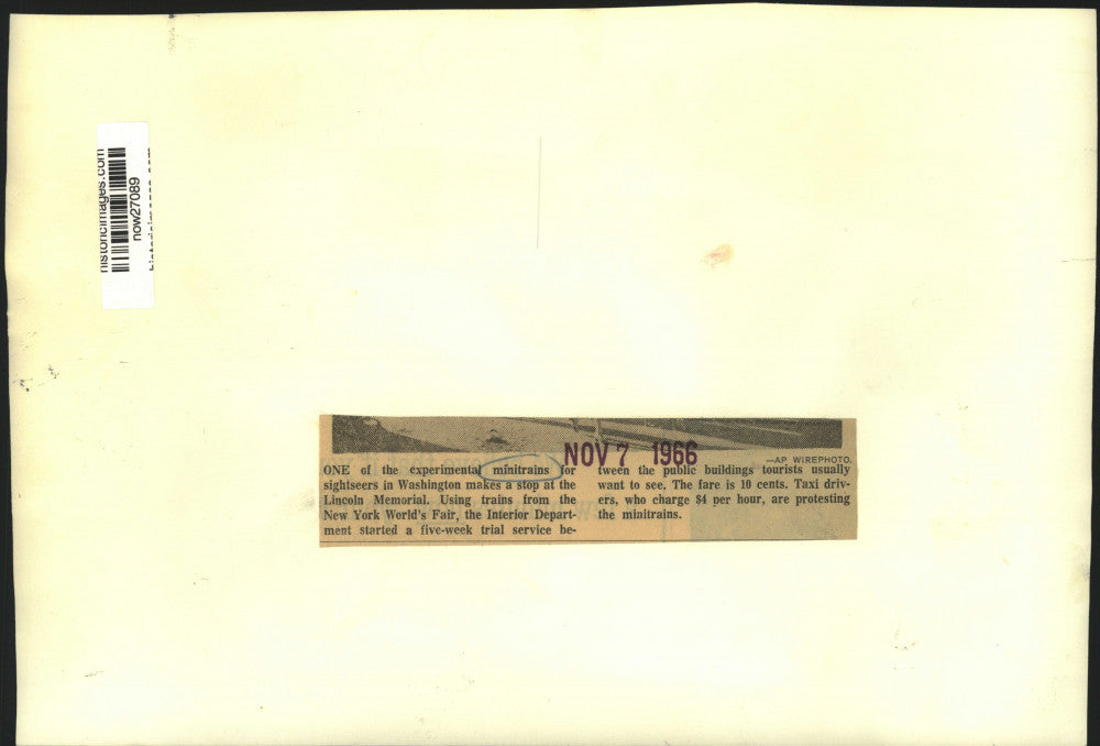 1966 Press Photo Experimental minitrains for Washington, D.C. tourists