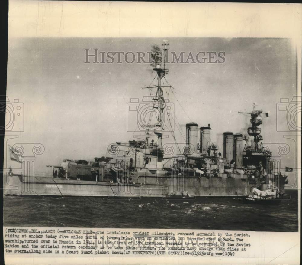 1949 Press Photo American lend-lease ship Milwaukee returned by Russia