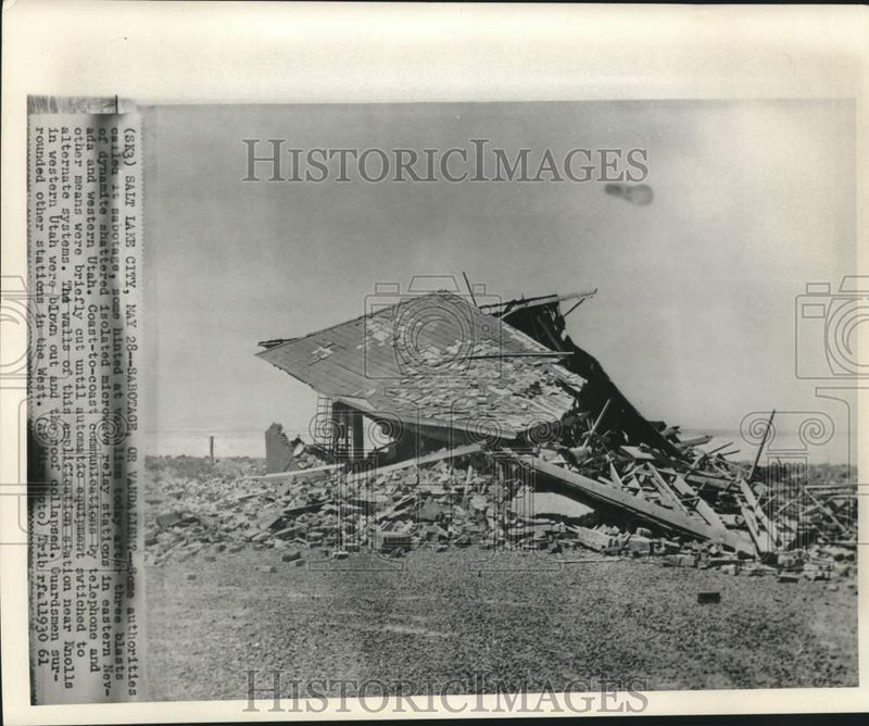 Load image into Gallery viewer, 1961 Press Photo Damaged microwave relay station in eastern Nevada - now27348
