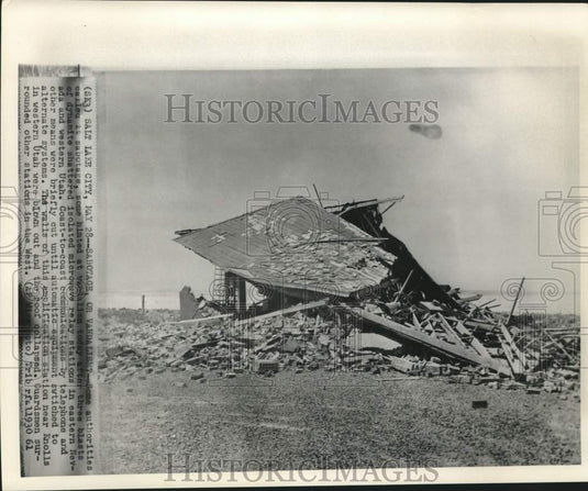1961 Press Photo Damaged microwave relay station in eastern Nevada - now27348