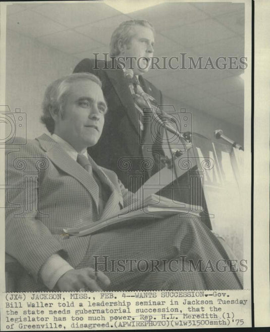 1975 Press Photo Governor Waller and Representative Meredith at seminar
