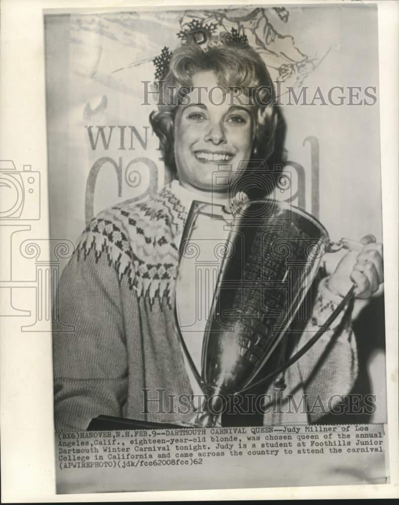 Load image into Gallery viewer, 1962 Press Photo Dartmouth Winter Carnival Queen Judy Millner. - now27621
