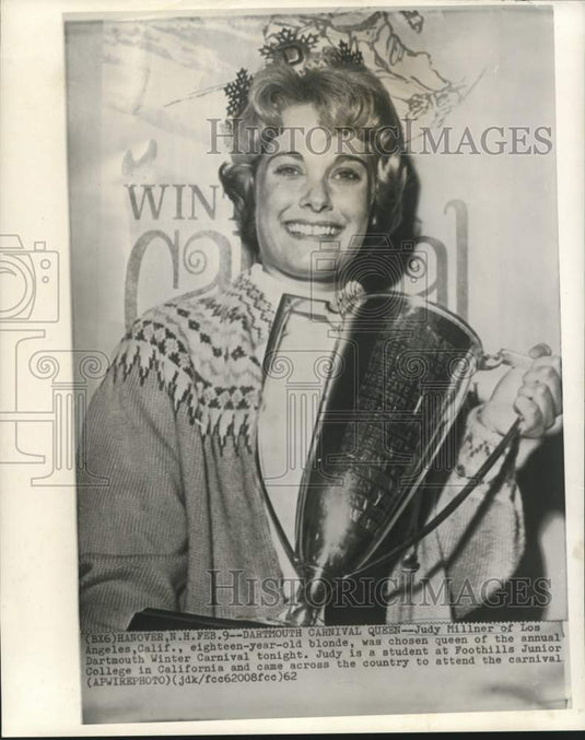 1962 Press Photo Dartmouth Winter Carnival Queen Judy Millner. - now27621