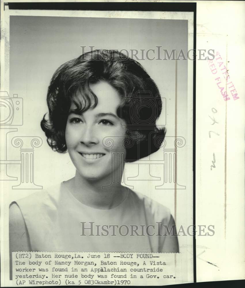 1970 Press Photo Nancy Morgan, Baton Rouge, Louisiana Vista worker. - now27749