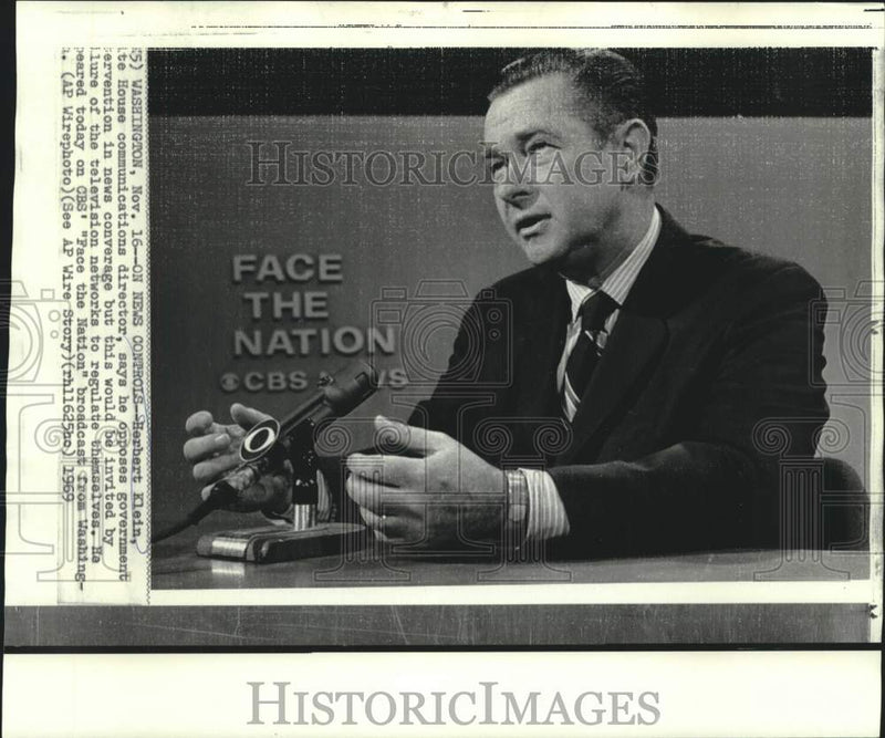 Load image into Gallery viewer, 1969 Press Photo White House Communications Director Klein on "Face the Nation"
