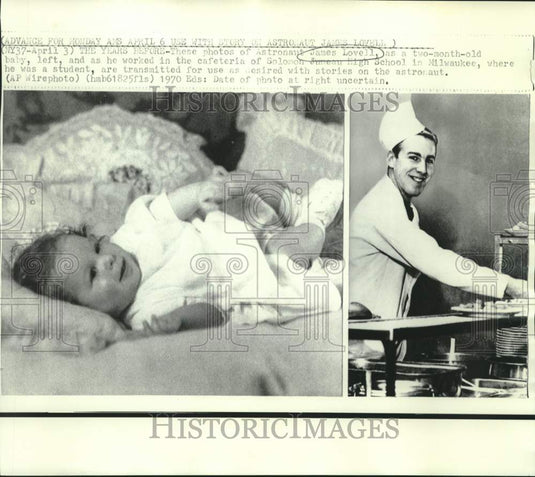 Press Photo Undated photos of astronaut James Lovell as infant and student