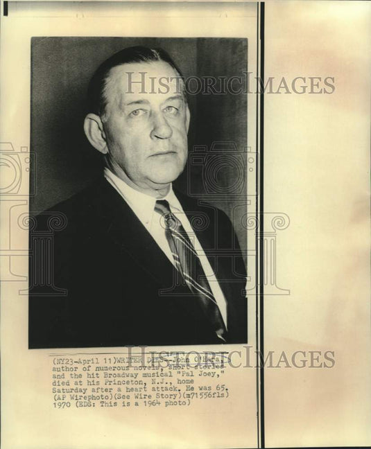 1964 Press Photo New Jersey's author of novels and short stories John O'Hara