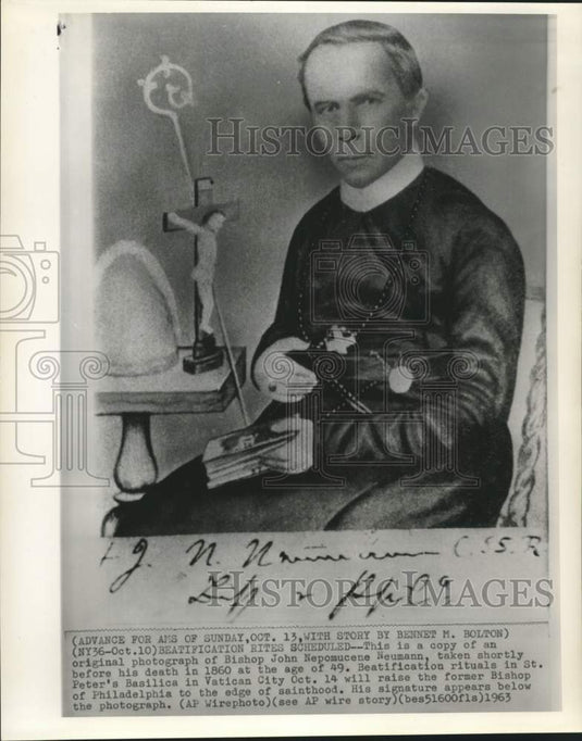 1963 Press Photo Bishop John Nepomucene Neumann of Philadelphia in 1860