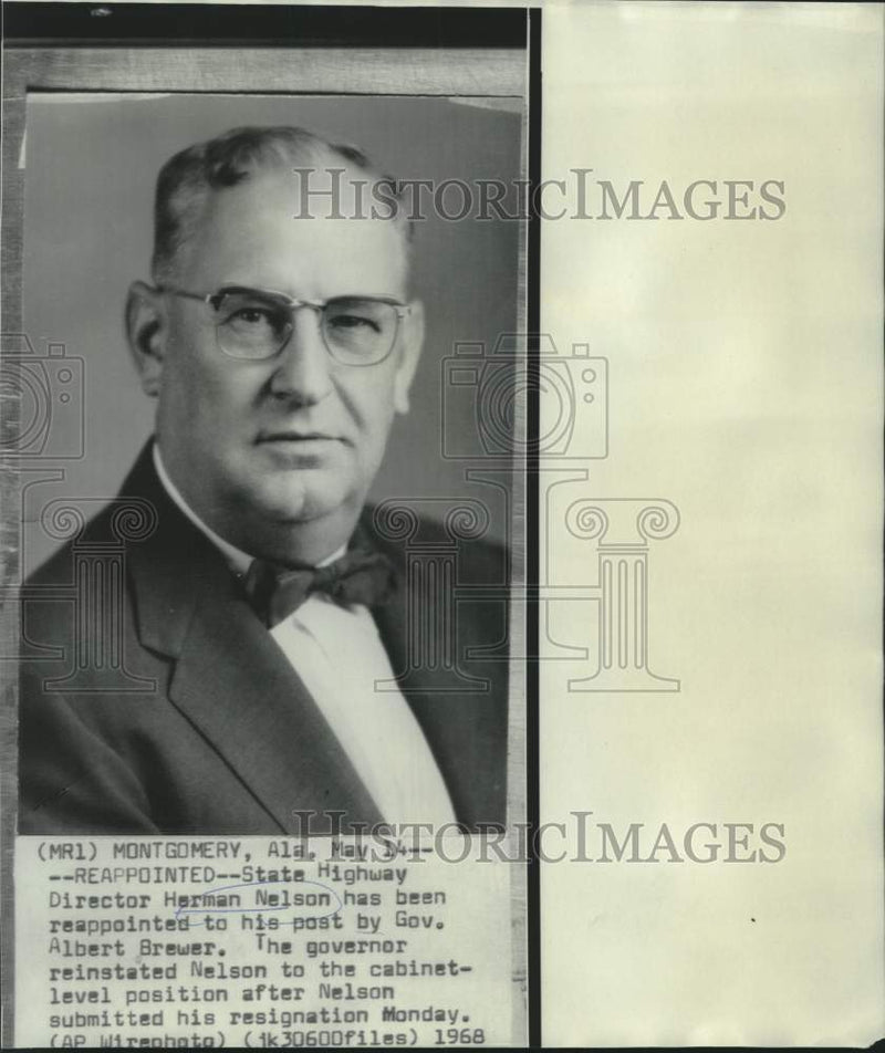 Load image into Gallery viewer, 1968 Press Photo Alabama State Highway Director Herman Nelson in Montgomery
