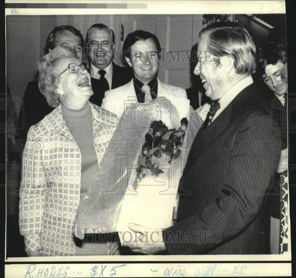 1975 Press Photo House Minority Leader Rhodes and GOP members in Washington