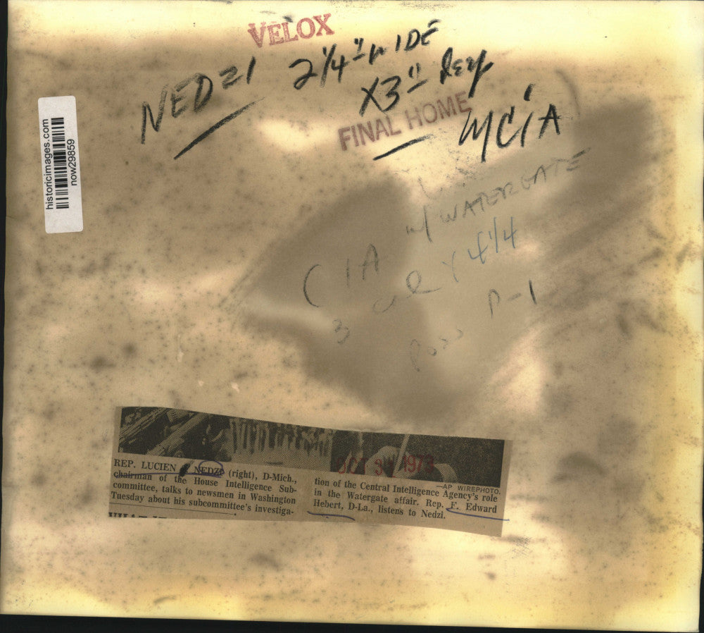 1973 Press Photo Representatives Nedzi and Hebert at Washington news conference