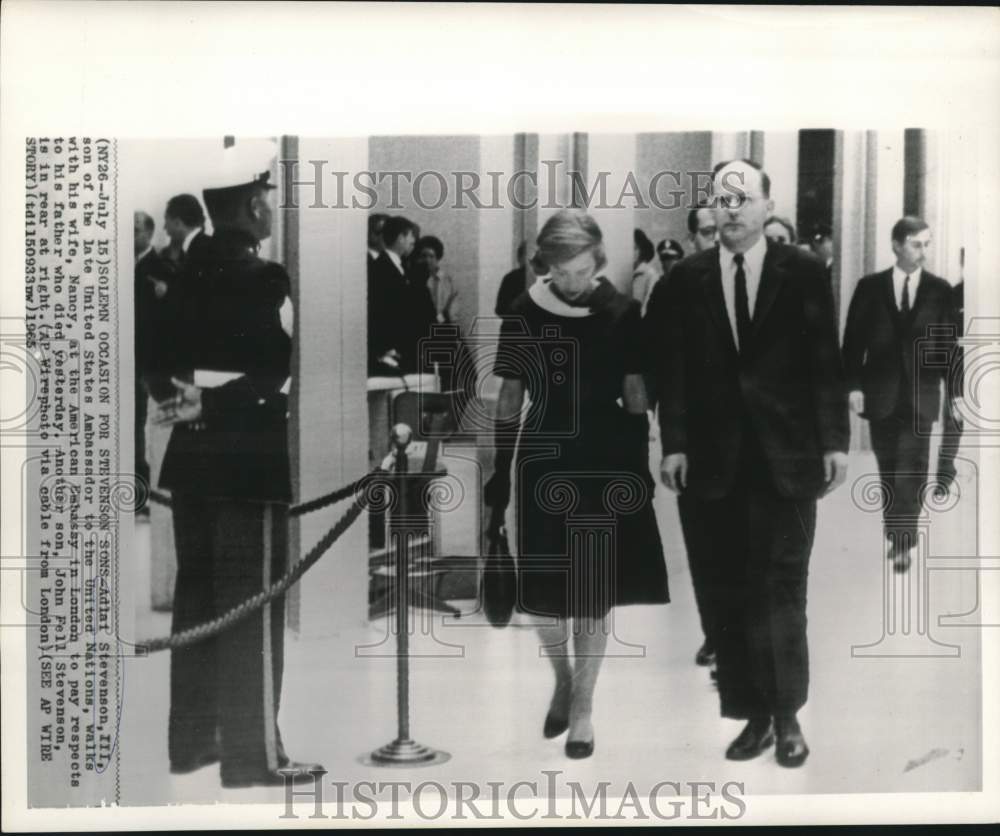 1965 Press Photo Family of Adlai Stevenson at American Embassy in London