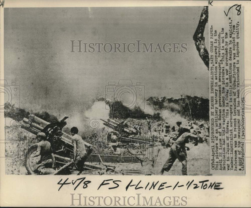 Load image into Gallery viewer, 1961 Press Photo Artillery battery photo appeared in Cuba's government newspaper
