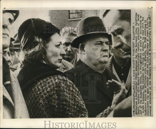 1962 Press Photo Katherine Neel and Edward Battisfere at PA teamster balloting