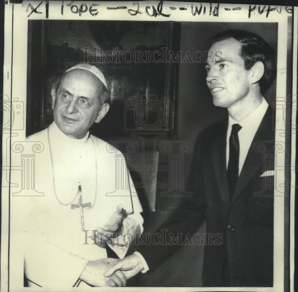 1968 Press Photo Pope Paul VI with Dr. Barnard during private Vatican audience.