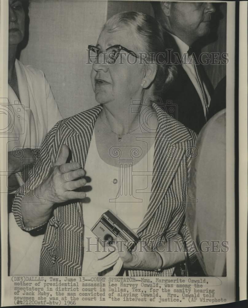 1966 Press Photo Marguerite Oswald at Jack Ruby's sanity trial in Dallas, Texas
