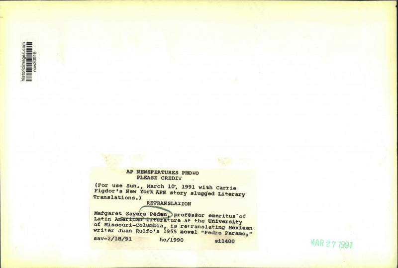 Load image into Gallery viewer, 1991 Press Photo University of Missouri-Columbia professor Margaret Sayers Peden
