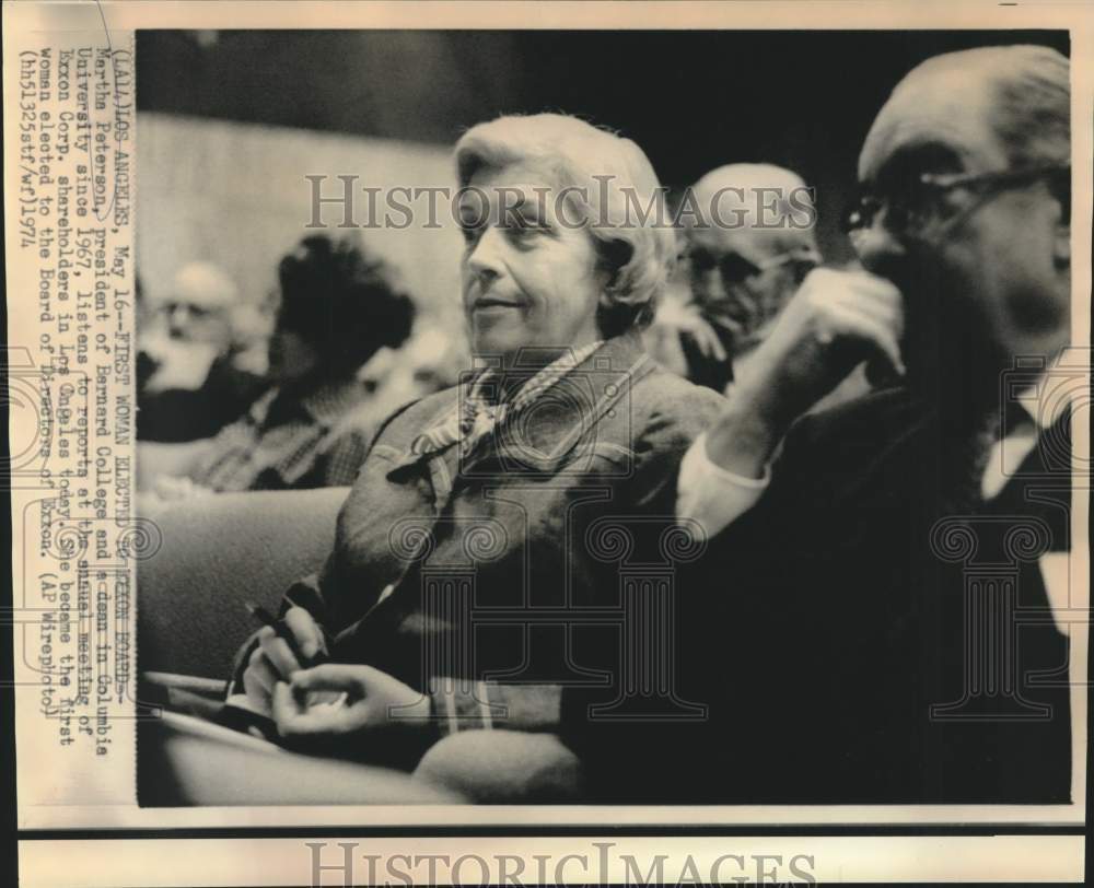 1974 Press Photo First woman on Exxon Board of Directors Martha Peterson in CA
