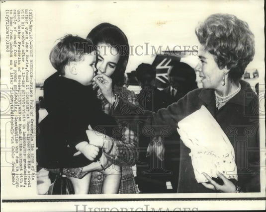 1968 Press Photo Greece's Prince Paul in Rome with mother and grandmother