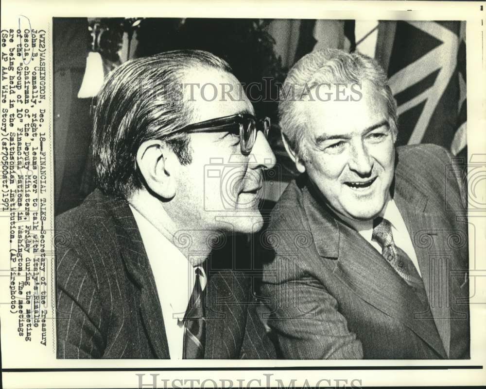 1971 Press Photo Treasury Secretary Connally and Italy's Ossola of "Group of 10"