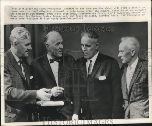 1965 Press Photo Four party leaders to form coalition government of Norway