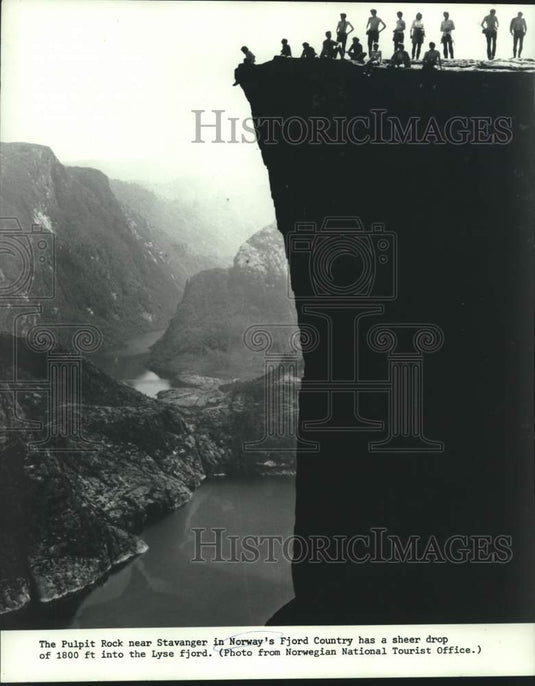 1972 Press Photo Pulpit Rock near Stavanger in Norway's Fjord Country