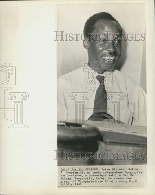 1962 Press Photo Tanganyika Prime Minister Julius Nyerere resigns - now32260