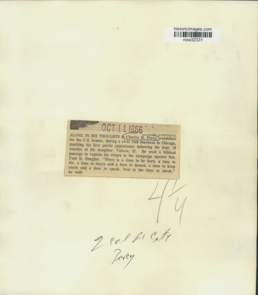 1966 Press Photo Senate candidate Charles Percy during Chicago luncheon.