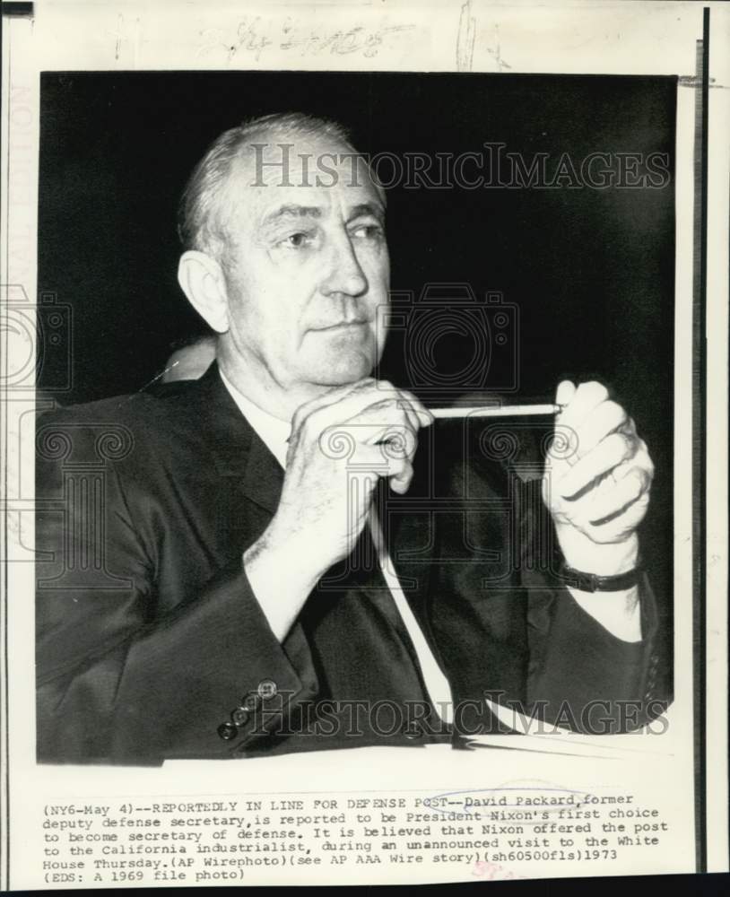 1969 Press Photo David Packard reported first choice as Secretary of Defense