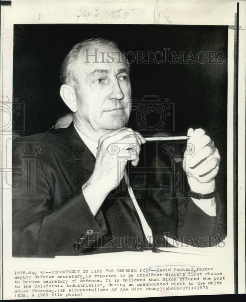 Load image into Gallery viewer, 1969 Press Photo David Packard reported first choice as Secretary of Defense
